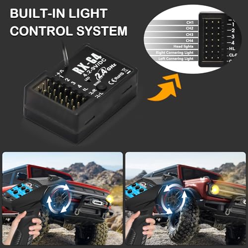 RC Radio System 4CH 2.4G RC Transmitter with Receiver and Lanyard Anti-Jamming Remote Controller for RC Car Crawler Boat, Blue - color: Blue