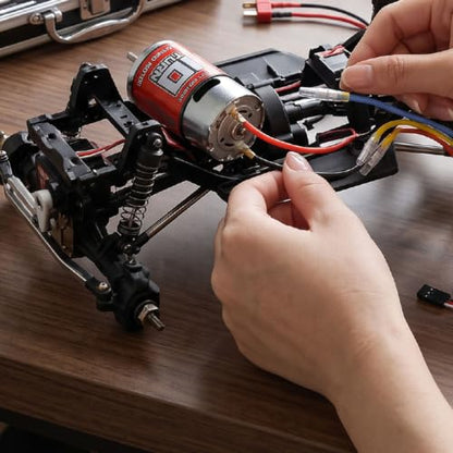 Generic 10T Brushed Motor Combo, 550 Brushed Motor with 60A ESC T Plug for 1/10 RC Crawler Car Axial SCX10 D90 Truck
