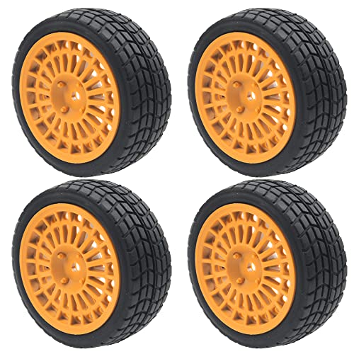 OD2.75'' Nylon 12mm Hex Hub Wheel Rims & Rubber Tires Compatible with HSP Tamiya HPI Traxxas 1/10 1/12 On-Road Car,WLtoys 144001 A959 124018 LaTrax RC Buggy (Brown) - color: Brown