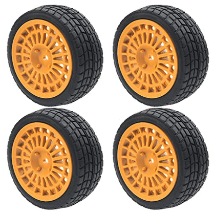 OD2.75'' Nylon 12mm Hex Hub Wheel Rims & Rubber Tires Compatible with HSP Tamiya HPI Traxxas 1/10 1/12 On-Road Car,WLtoys 144001 A959 124018 LaTrax RC Buggy (Brown) - color: Brown
