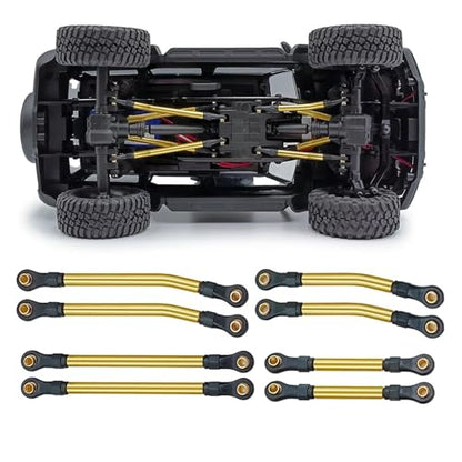RC Models For TRX4M For Bronco For Defender 1/18 Metal High Clearance Links Set Chassis Linkage RC Crawler Car Upgrade Parts(Yellow) - color: Yellow