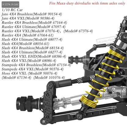 RC Suspension Arms & Mounts,Caster Blocks,Steering Block,Stub Axle Carriers,Turnbuckles Upgrades Part for 1/10 Slash/Rustler/Stampede/Jat0 4x4(VXL),Hoss 4x4 VXL,Black - color: Black(1set)