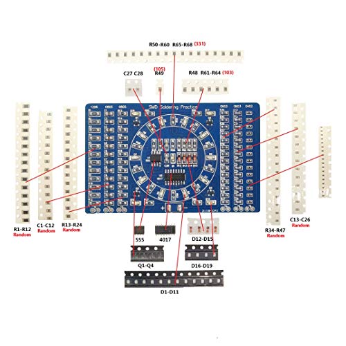 Gikfun Soldering Practice DIY Kit, SMD SMT Welding Practice Soldering Skill Training Board EK7026