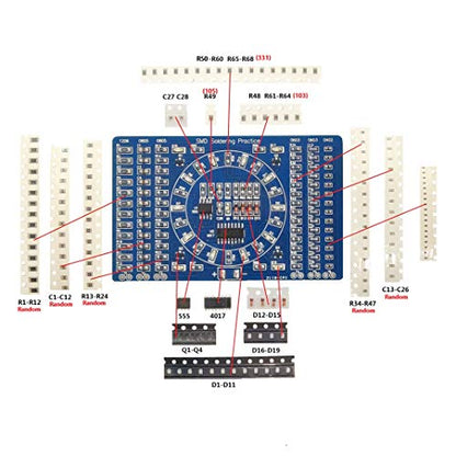 Gikfun Soldering Practice DIY Kit, SMD SMT Welding Practice Soldering Skill Training Board EK7026