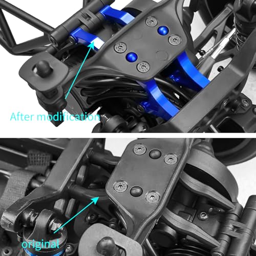 RCHUBAM 2PCS Rear Body Mount Braces for 1/10 Team Associated DR10 | Aluminum Alloy Rear Body Mount,RC Drag Race Car Upgrade Parts - style: Blue