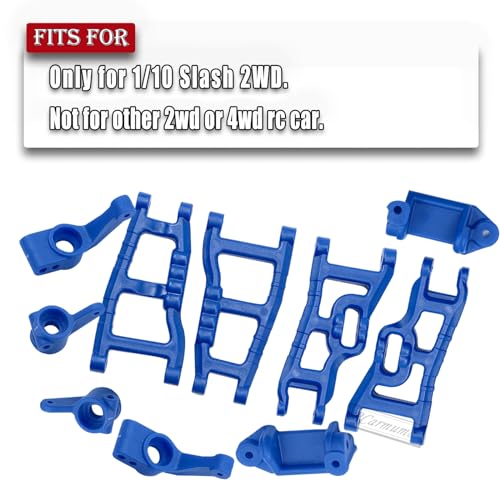 Upgrades Part for 1/10 Slash 2WD,Plastic Front Rear Suspension Arm,Caster Block,Steering Blocks,Rear Stub Axle Carriers Part Set for Slash 2WD,Navy Blue