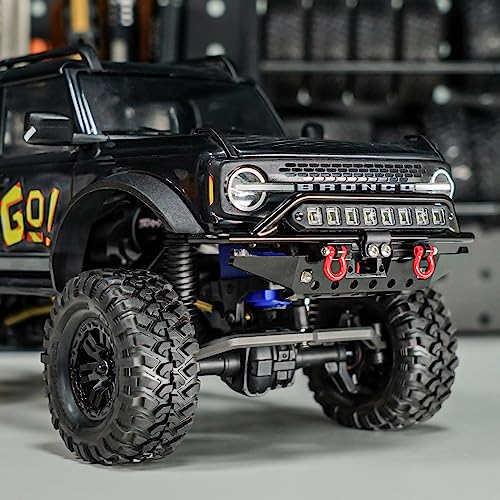 INJORA CNC Aluminum Front Bumper for 1/18 RC Crawler TRX4M Bronco Upgrade (4M-43) - size: Front