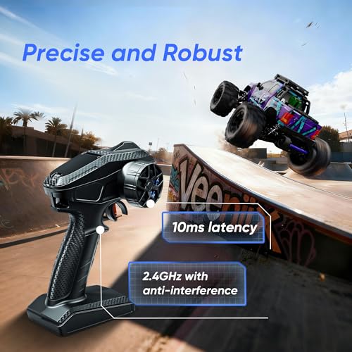 1/14 RC Cars 50 KPH 4WD Offroad Truck with 25W Fast Charger 3S Batter | 2845-3600kv Brushless Motor,11KG-CM Waterproof Servo,35A Brushless ESC,2.4GHz with anti-interference