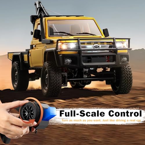 ARRIS MN82T 1/12 RC Rock Crawler Climbing Truck with Crane Hook, Toyota LC794WD Off Road RC Car with LED Lights, 2.4GHz Full Proportional Control RTF Toy Vehicle Gifts - color: Red