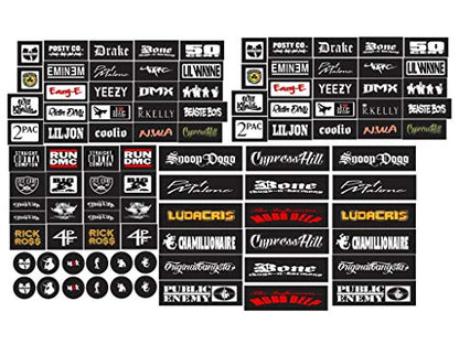 Bumper/Window Decals for RC Scale cralwer Accessory - 4 Styles to Choose from - for: Axial SCX10 II RC4WD Redcat Gen8 TRX4 Vanquish VS4-10 Stickers (Rap Hip hop R&B) - color: Rap Hip Hop R&b