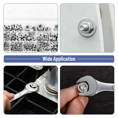 Mr. Pen- SAE Hex Nuts Assortment Kit, 405 pcs, Stainless Steel
