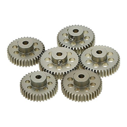 KingVal Replacement 6PCS 48DP 3.175mm 36T 37T 38T 39T 40T 41T Aluminium Pinion Motor Gear Combo Compatible with 1/10 RC Car Brushed Brushless Motor - size: 36-41T