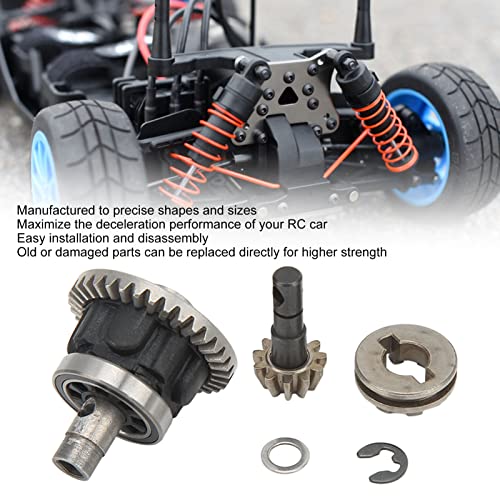 Socobeta RC Differential Bevel Gear Set, Plastic & Steel Replacement Parts for Smooth Car Performance