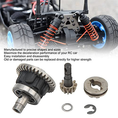 Socobeta RC Differential Bevel Gear Set, Plastic & Steel Replacement Parts for Smooth Car Performance