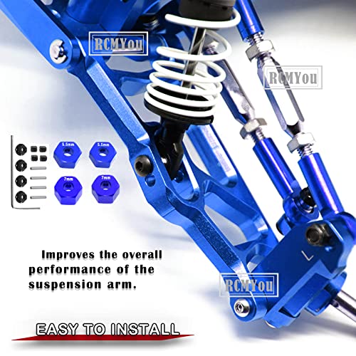 Upgrades Part for 1/10 Slash 2WD,Alloy Front Rear Suspension Arm,Caster Block,Steering Blocks,Rear Stub Axle Carriers Upgrades Hops Up Set for Slash 2WD,Navy Blue - color: Navy Blue