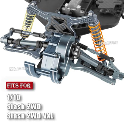 RC Upgrades Part for 1/10 Slash 2WD (VXL),A-Arm,Shock Absorber,Drive Shaft,Caster Block,Steering Blocks,Stub Axle Carriers,Steering Bellcranks,Links,Shock Tower,Front Bulkhead,Titanium - color: Titanium - (Upgrades)
