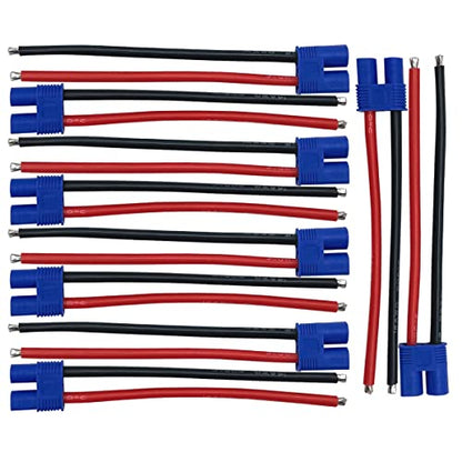 5Pairs EC3 Plug Connector Female and Male Deans with 14AWG 10cm Silicon Wire for RC Lipo Battery Cable Drone - style: EC3