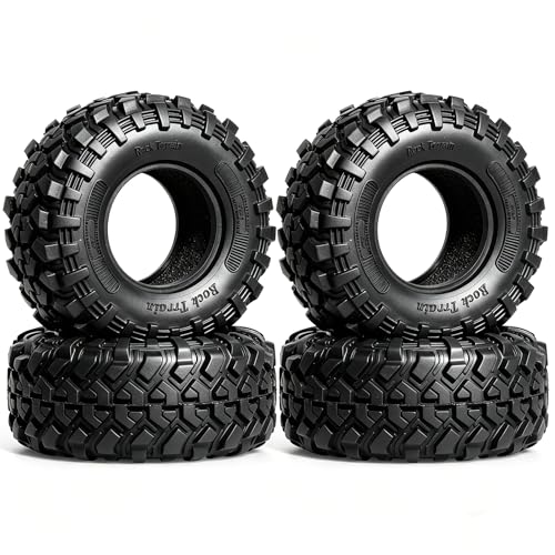 1.3-inch high Viscosity Soft mud Climbing tire, Size 64 × 28mm, Set of 4, Suitable for 1/18, 1/24 RC Climbing car TRX4M, SCX24, AX24, FCX24, FCX18 Special Upgrade and Modification.
