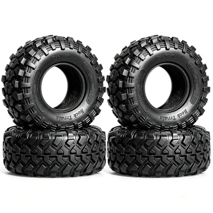 1.3-inch high Viscosity Soft mud Climbing tire, Size 64 × 28mm, Set of 4, Suitable for 1/18, 1/24 RC Climbing car TRX4M, SCX24, AX24, FCX24, FCX18 Special Upgrade and Modification.