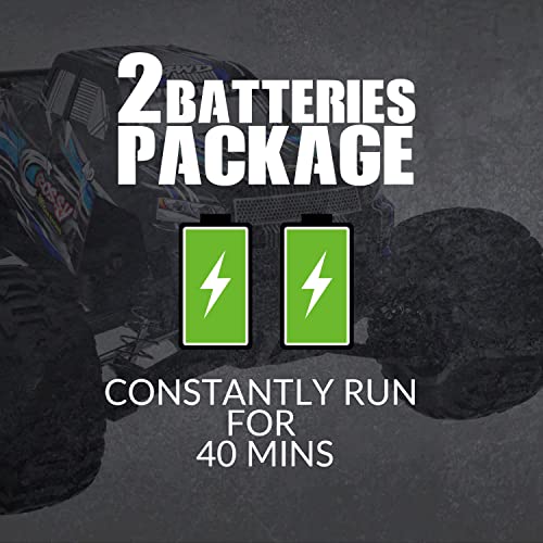 RACENT RC Truck 1:16 4x4 All Terrain RC Car 40KPH High Speed Remote Control Cars for Adults, Off-Road Monster Truck with 2.4Ghz Radio Control,2 Batteries（Blue&Red&Green） - color: Blue&red&green
