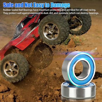 21PCS RC Bearing Kit, Steel Sealed Ball Bearings for 1/10 Traxxas Slash Stampede 4x4 4WD VXL RC Crawler