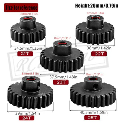 M1.5 8mm Pinion Gear Set Upgrades Parts for 1/5 RC Car Brushed Brushless Motor,Steel 5PCS Mod 1.5 21T 22T 23T 24T 25T 8mm Shaft Motor Gear Set Hops Up - style: M1.5(21T&22T&23T&24T&25T)