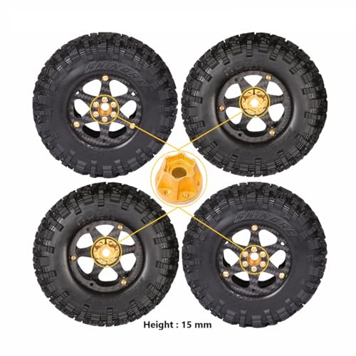 RhinoRC MOZA 1.9inch Competition Tires Super Sticky with Narrow Carbon Fiber Aluminum 2.2 inch Wheel Rim N2401 for Pro and Sporty Class 1/10 RC Crawler Car (1.9inch 4pcs) - color: 1.9inch 4pcs