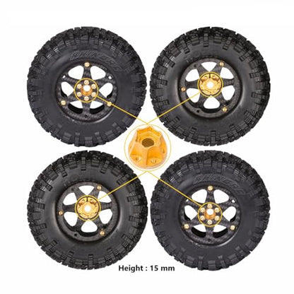 RhinoRC MOZA 1.9inch Competition Tires Super Sticky with Narrow Carbon Fiber Aluminum 2.2 inch Wheel Rim N2401 for Pro and Sporty Class 1/10 RC Crawler Car (1.9inch 4pcs) - color: 1.9inch 4pcs