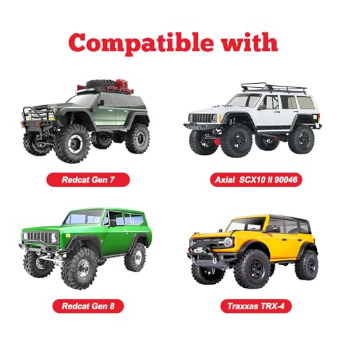 Hobbypark 1.9 Beadlock Wheels and Tires 120mm / 4.72inch Height and Mounting Install Tool for 1/10 RC Crawler with Foam Inserts,Set of 4 (Silver&Black) - color: Silver&black
