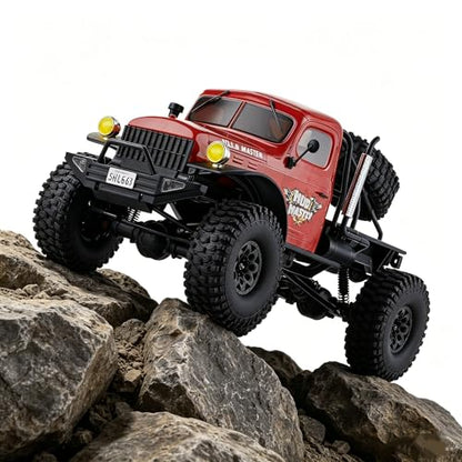 BEEZRC RocHobby 1/10 Atlas RC Crawler, 4WD with Lighting, 2.4GHz RC Rock Truck, Off Road Hobby Grade, Remote Control Car for Adults, Need to Complete with Battery (Red) - color: Orange