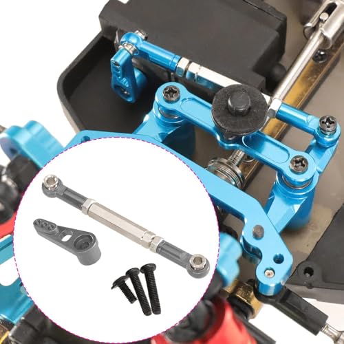 harayaa RC Car Steering Rod Adjustable Pull Rod Linkages Servo Linkage Rod Metal Front Rear Aluminum Alloy Upgrade Part for 1/10 RC Truck Accessories Suitable, Gray - color: Gray