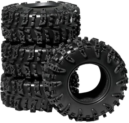 1.3 Tires for SCX24 & TRX4M 63.2 26.7mm RC Crawler Tires Upgrades with Foam Inserts Compatible with Traxxas Axial 1/18 1/24 Scale RC Cars Aggressive Mud Terrain Swamp Claw Design - size: 1.3-66mm-mzt