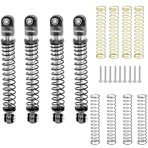 Powerhobby 1/24 Axial SCX24 Aluminum 54mm Long Travel Shocks (Black) - color: Black
