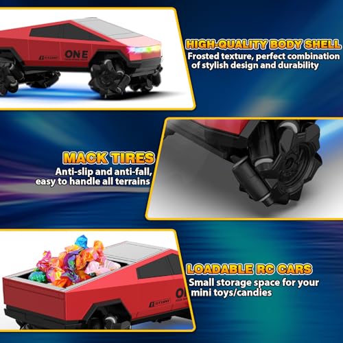 Gesture Sensing RC Stunt Car Toys for 6-12 Years Old Boys Girls, 1/28 Scale 4WD RC Drift Car, 2.4Ghz RC Cars, Seven Light Modes Hand Controlled 360°Rotating Cool Birthday Gifts for Kids - color: Red