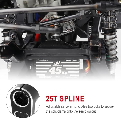 HobbyPark 2-Pack Aluminum Servo Horn Metal Servo Arms Compatible with Futaba Savox Power HD Servos Motors for 1/6 1/7 1/8 1/10 RC Crawler Truck On Road RC Touring Car RC Drift Car