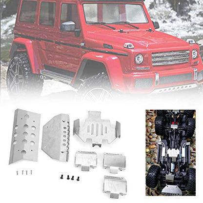 Tbest RC Skid Plate Set, Durable Chassis Armor Protection Axle Guard Kit 6Pcs Brass for Off-Road Racing RC Hobbyists Daily Upgrades