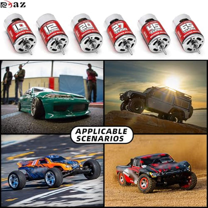RC Motor 550 65T Brushed Motor Splash-Proof for 1/10 Trx4 Slash ARRMA Granite Senton Axial Redcat HSP HPI Crawler Off-Road,Racing,Drifting,Highway Slow High Speed Car (65T)