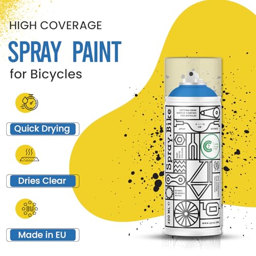 Spray.Bike Spray Paint - Bomber (Medium Sky Blue) | Designed Mainly for Bicycles | Multi-Use Acrylic Spray Paint for Metal, Plastic | High Coverage Bike Paint, 400ml - color: Bomber