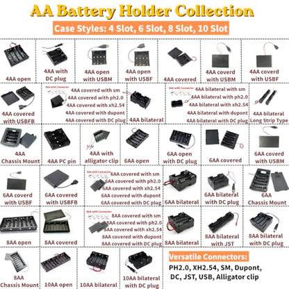 2Pcs SMT Battery Holder for 3V AA 2 Cell, SMD 2 x 1.5V Battery Power Case Plastic Box Soldering DIY Electronic Circuit Project (2AA SMD) - size: 2AA SMD