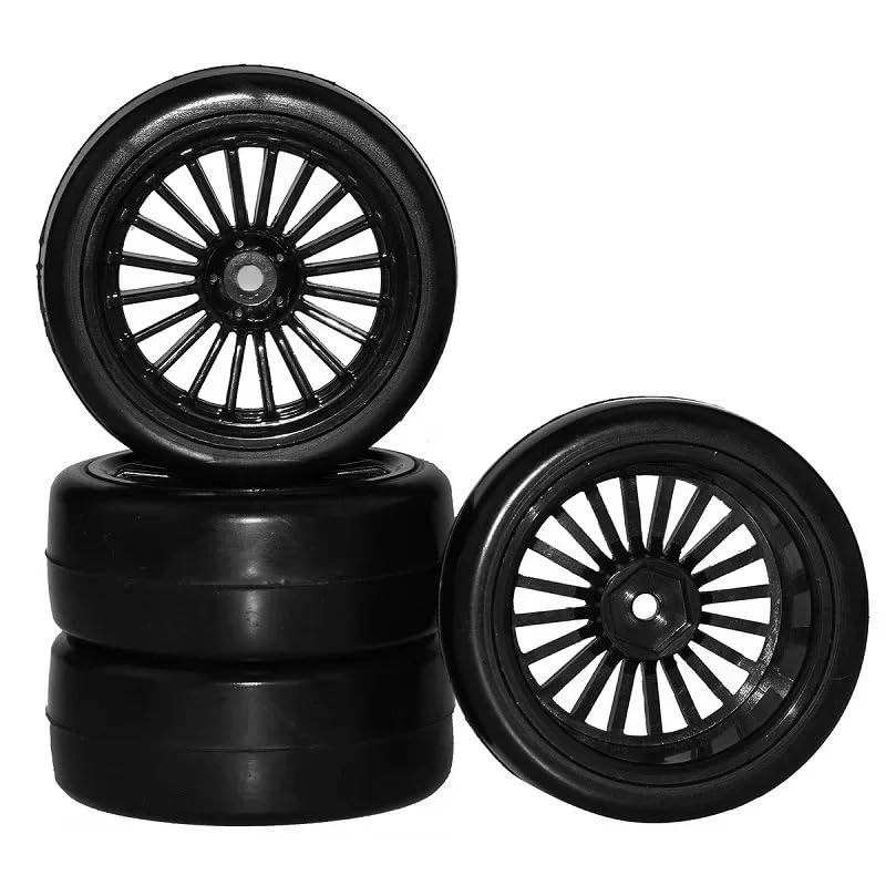 RC Car Toys For HSP For HPI Sprint 2 Drift RS4 1:10 4Pcs/2pcs 26mm Rubber RC Tyres Wheel Rims Hex 12 On Road 4WD(4pcs) - color: 4pcs