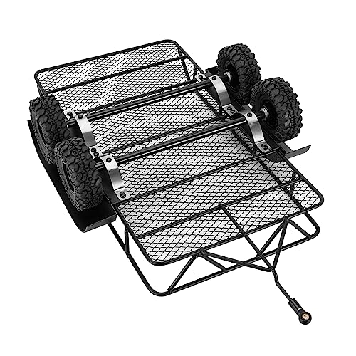 INJORA 543g Trailer with Metal Hitch Mount for 1/18 TRX4M RC Upgrade