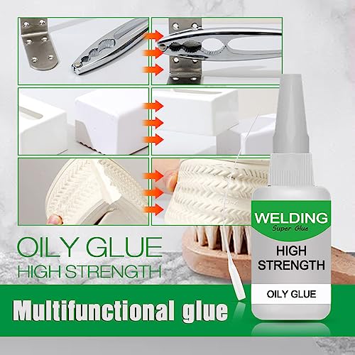 Universal Super Glue, Waterproof Powerful Oily Glue, Multifunctional Ceramic Glues for Metal, Wood, Ceramics, Leather, Glass (2)