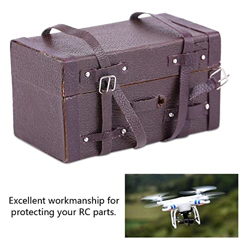 Retro Wooden Storage Box, Decorative Organizer with Leather Clasp, Ideal for RC Vehicles Toy Parts Accessories