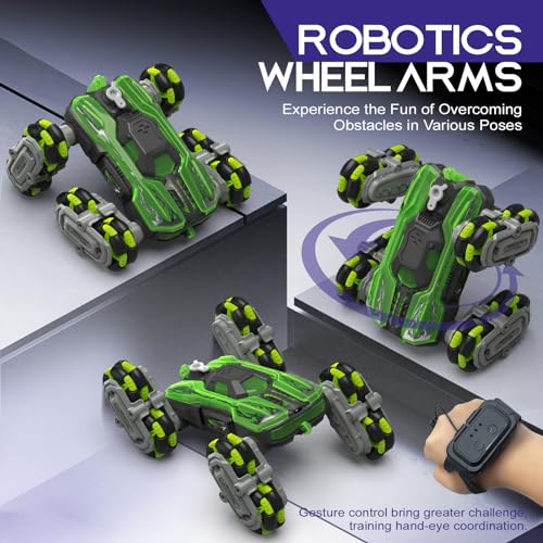 LECPOP 8WD Remote Control Car, 2.4GHz Gesture Sensing RC Stunt Car Double-Sided Driving Climbing Toy for Kids 9 10 11 12 Year Old Christmas Birthday Gifts, RC Cars Toys for Ages 6 7 8-13 14 Boys Girls