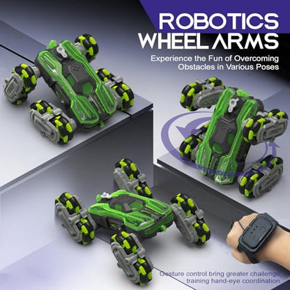 LECPOP 8WD Remote Control Car, 2.4GHz Gesture Sensing RC Stunt Car Double-Sided Driving Climbing Toy for Kids 9 10 11 12 Year Old Christmas Birthday Gifts, RC Cars Toys for Ages 6 7 8-13 14 Boys Girls