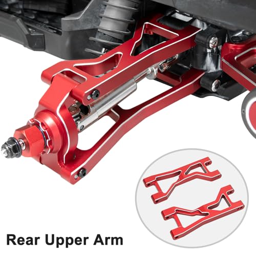 Aluminum 1/16 Suspension Arms Front Rear and Upper Lower Suspension Arms | for Traxxas 1/16 Mini XRT Monster Truck Upgrade, Red - color: Red
