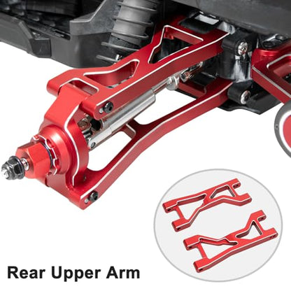 Aluminum 1/16 Suspension Arms Front Rear and Upper Lower Suspension Arms | for Traxxas 1/16 Mini XRT Monster Truck Upgrade, Red - color: Red