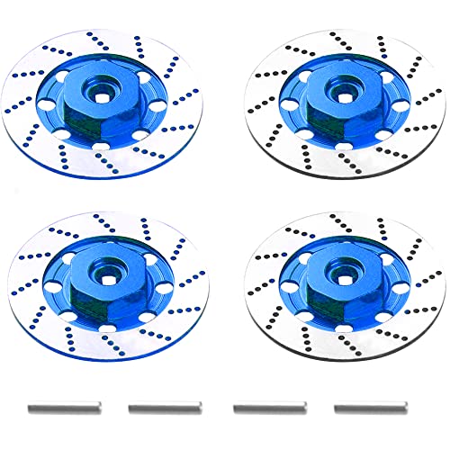 4Pack Vgoohobby Metal 12mm RC Car Hex Hub 12mm Brake Disc Wheel Hubs Adapter Spacer Compatible with Traxxas Tamiya Redcat HSP HPI 1/10 On-Road Car (Blue) - color: Blue
