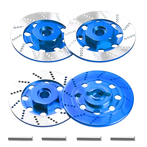 4Pack Vgoohobby Metal 12mm RC Car Hex Hub 12mm Brake Disc Wheel Hubs Adapter Spacer Compatible with Traxxas Tamiya Redcat HSP HPI 1/10 On-Road Car (Blue) - color: Blue
