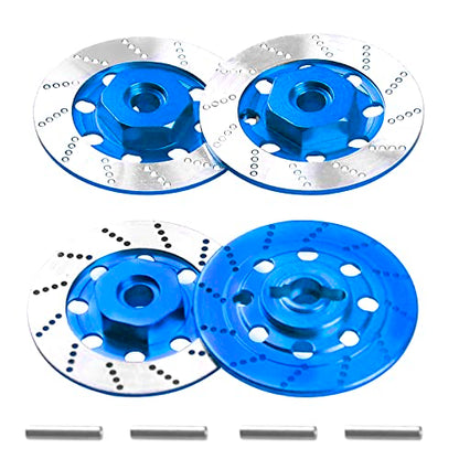 4Pack Vgoohobby Metal 12mm RC Car Hex Hub 12mm Brake Disc Wheel Hubs Adapter Spacer Compatible with Traxxas Tamiya Redcat HSP HPI 1/10 On-Road Car (Blue) - color: Blue